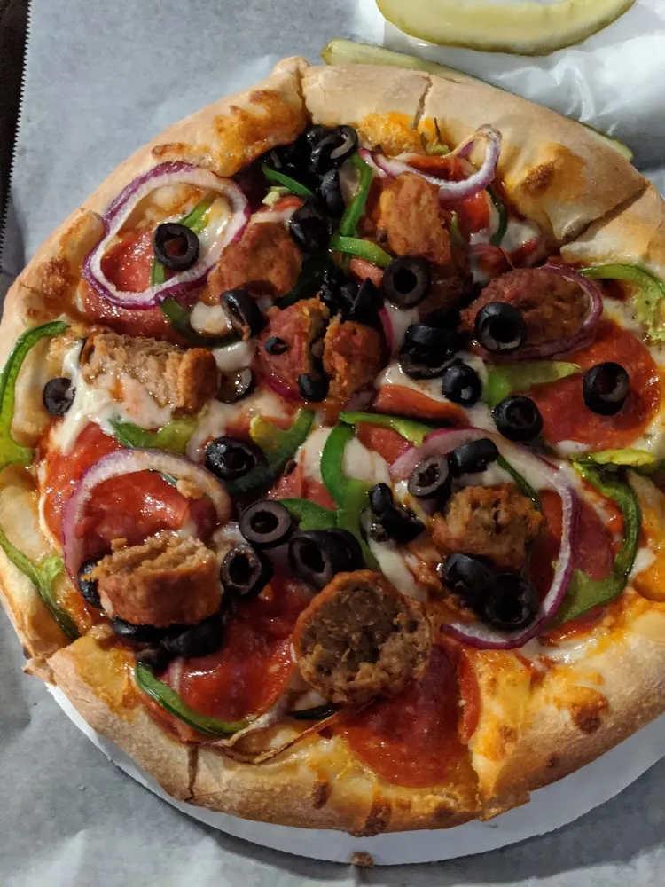 Pepperoni Green Peppers Meatballs and Onion