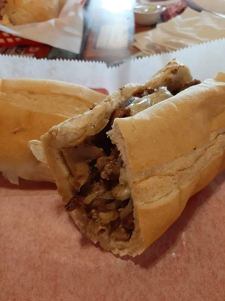 Philly Cheese Steak Sub with Mushrooms and Onions